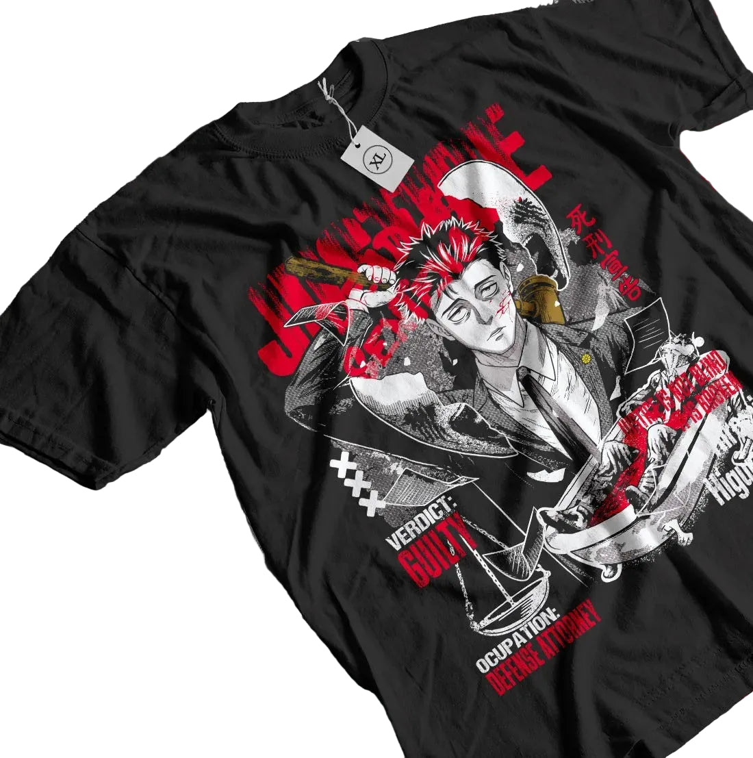 Goth Manga Streetwear Tee with Dark Chaos Graphic Artwork Design