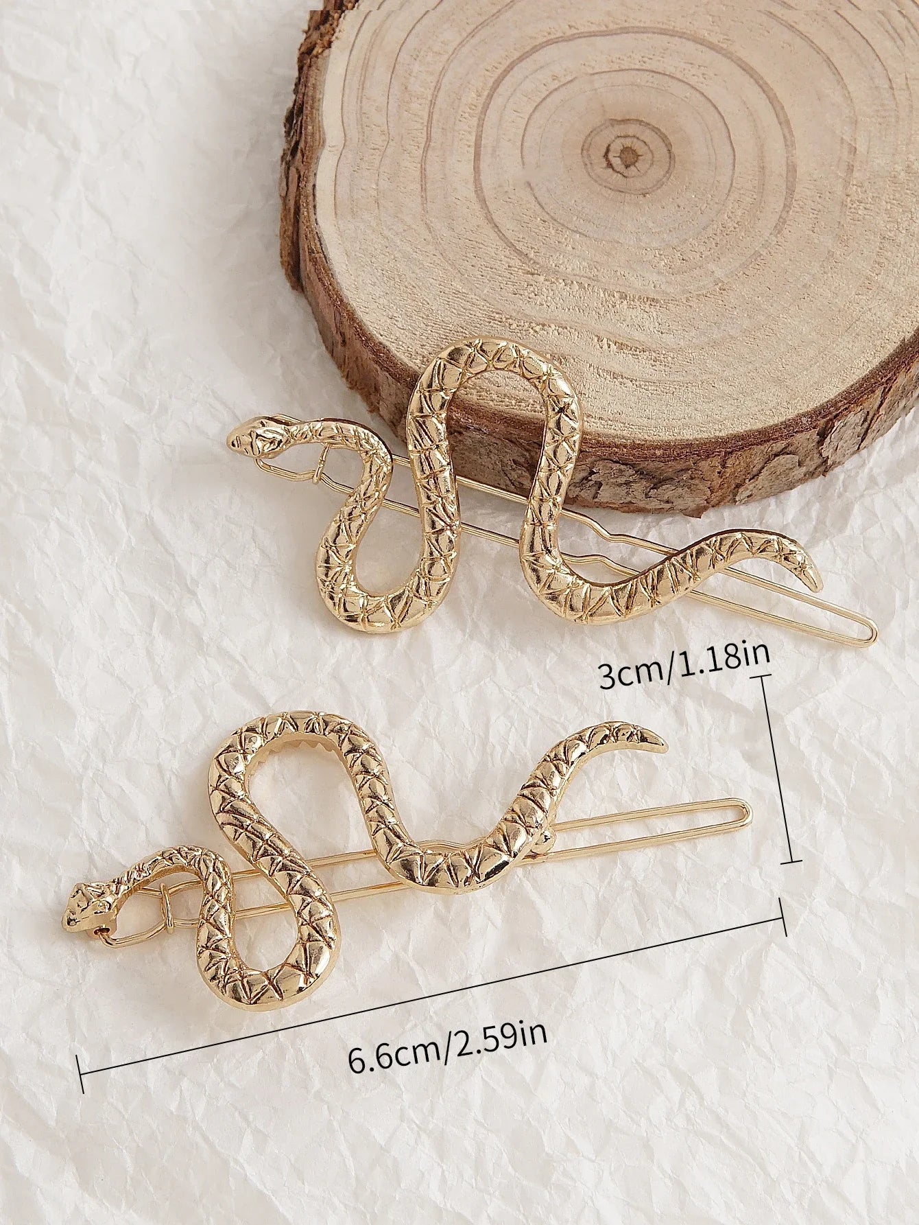 Serpent Hair Clip Set Gothic Nature Inspired Statement Fashion Accessories