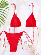 Classic Leopard Print String Bikini with Adjustable Tie Closures