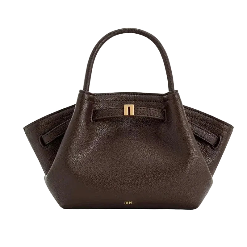 Minimalist Split Leather Hobo Tote Bag with Top Handle Everyday Work Design