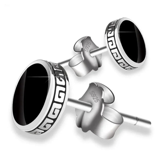 Industrial Barbell Stud Earrings for Punk Streetwear and Alternative Fashion