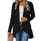 Women's Lightweight Open Front Long Cardigan with Pockets and Relaxed Fit