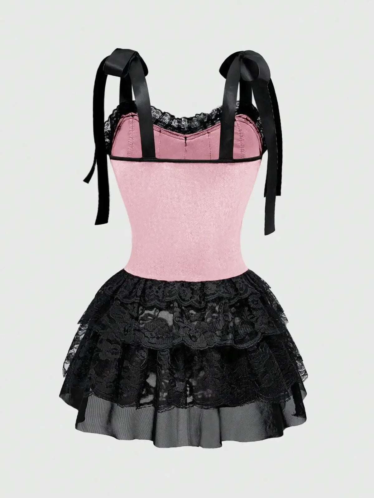 Gothic Corset Ruffle Dress for Alternative Fashion Style - BigCat Streetwear