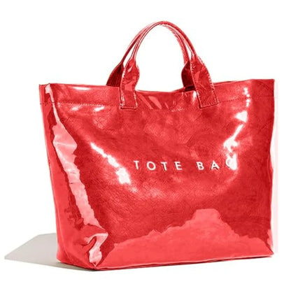 Oversized Waterproof Tote Bag with Animal Inspired Pattern Beach Carryall