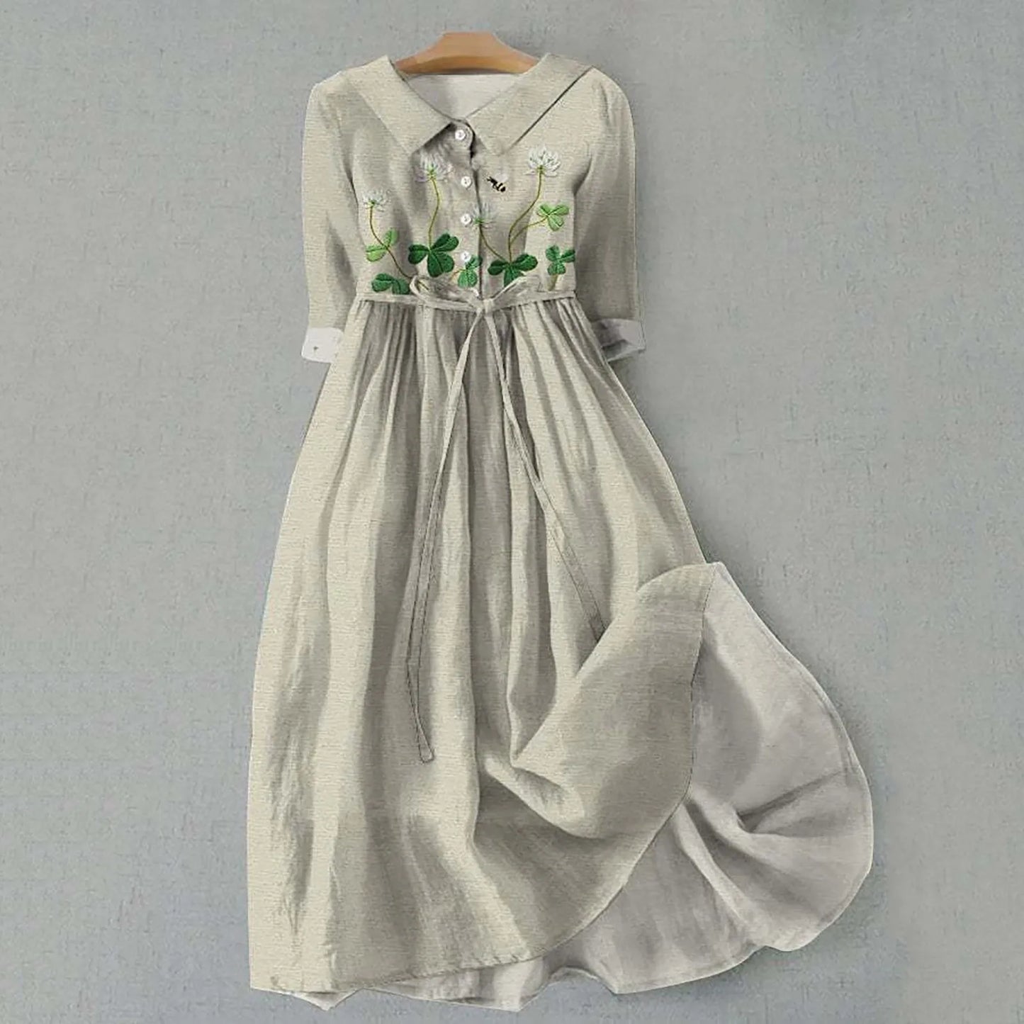 Vintage Embroidered Waist Cottagecore Inspired Alternative Midi Dress