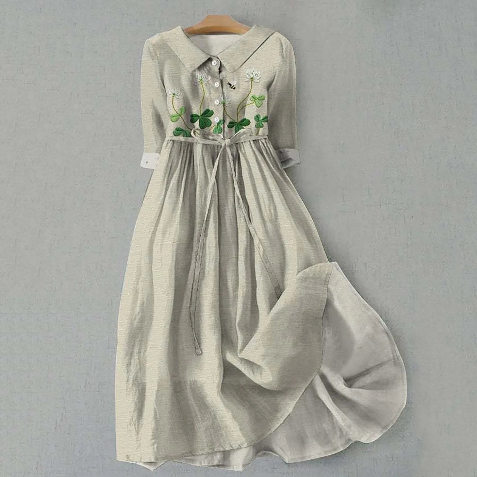 Vintage Embroidered Waist Cottagecore Inspired Alternative Midi Dress