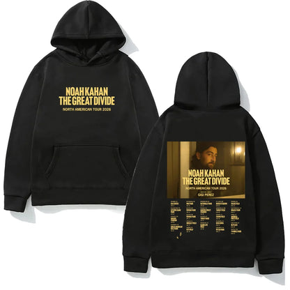 Vintage Tour Inspired Oversized Fleece Hoodie with Back Graphic Streetwear Design
