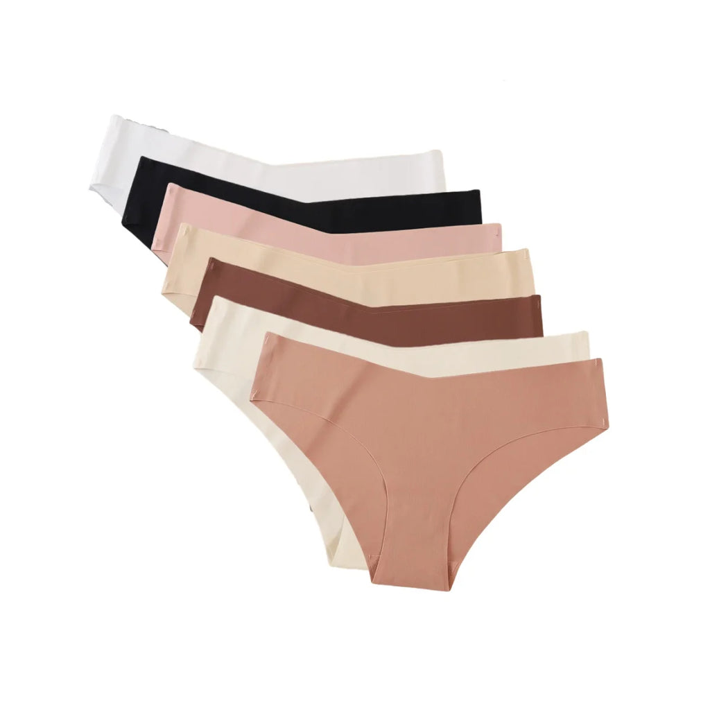 Seven-Piece Seamless V-Waist Bikini Brief Set in Modern Neutrals