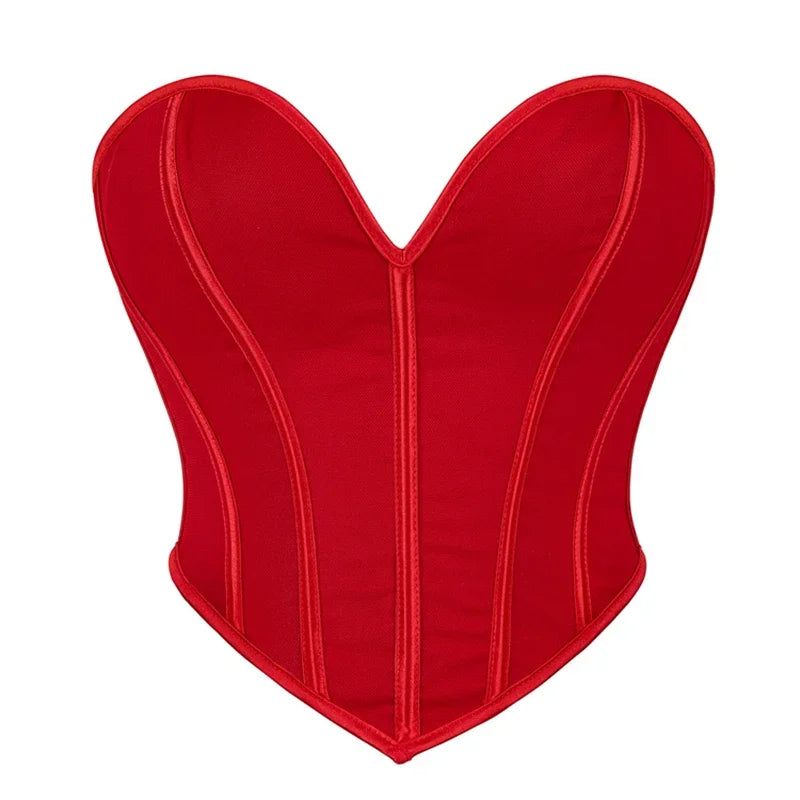 Strapless Corset Tube Top with Sculpted Panels and Backless Silhouette
