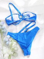 Vibrant Blue Asymmetric One-Shoulder Bikini with O-Ring Detail