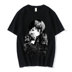 Dark Anime Portrait Oversized Goth Streetwear Graphic T-Shirt