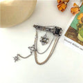Punk Chain Garter Leg Accessory with Safety Pin Alternative Fashion Detail