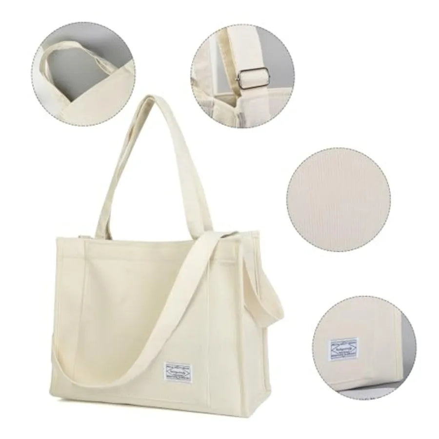 Minimalist Everyday Tote Bag with Wide Shoulder Strap and Spacious Interior