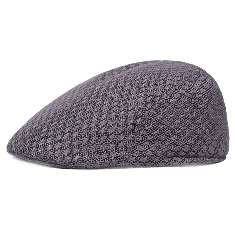 Breathable Plaid Ivy Flat Cap Adjustable Casual Vintage Streetwear Beret Hat