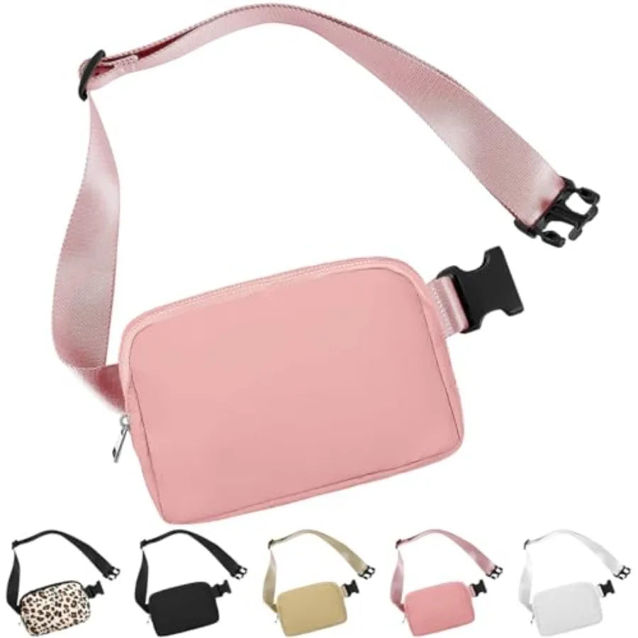 Compact Genuine Leather Belt Bag with Adjustable Strap Crossbody Carry Design