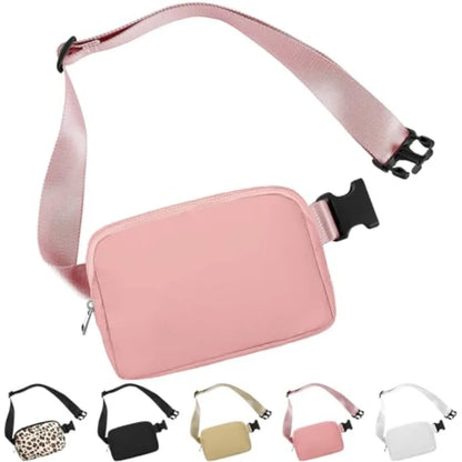 Compact Genuine Leather Belt Bag with Adjustable Strap Crossbody Carry Design