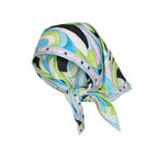 Retro Swirl Print Bandeau Swim Set with Matching Cascading Sarong