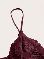 Lace Trim Bow Front Crop Cami with Ruched Slim Fit Streetwear Style