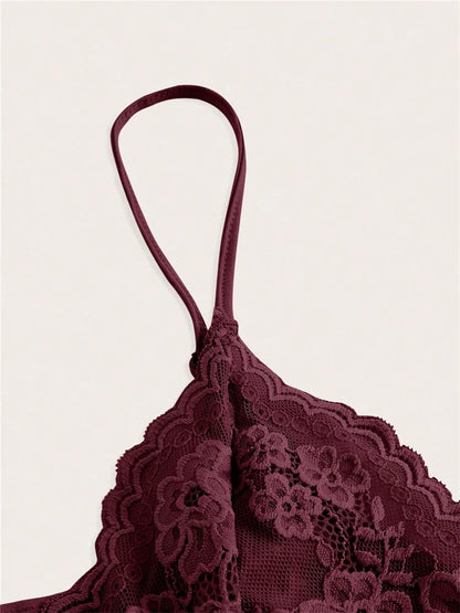 Lace Trim Bow Front Crop Cami with Ruched Slim Fit Streetwear Style