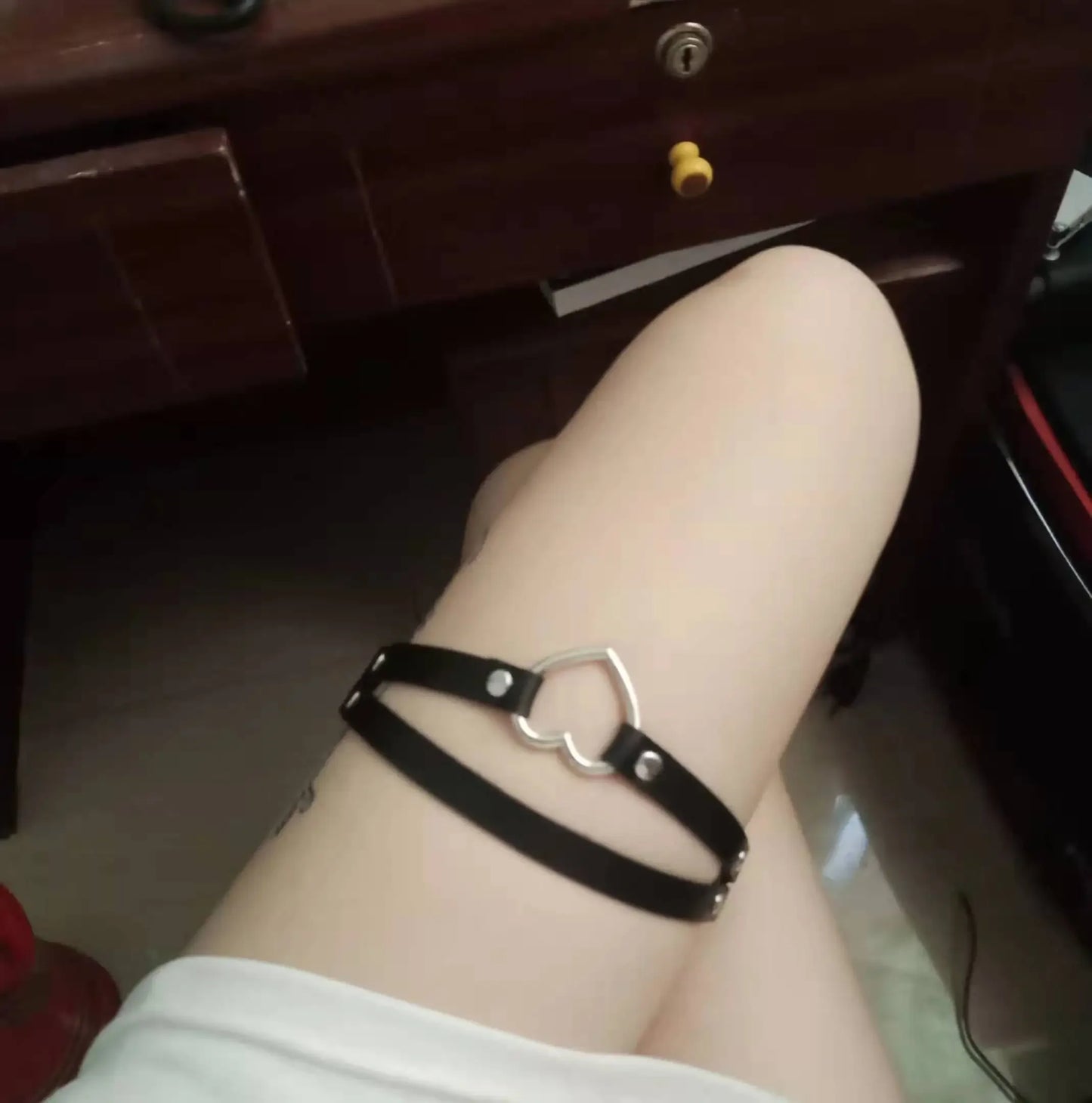 Heart Rivet Thigh Garter Harness Gothic Punk Alternative Leg Accessory