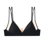 Seamless Minimalist Triangle Bralette and High-Leg Cheeky Panty Set with Double-Strap Accents