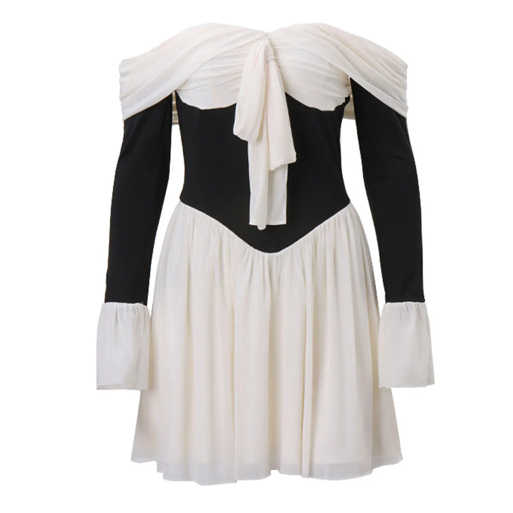 Anime-Inspired Gothic Corset Mini Dress with Dramatic Sleeve Detail