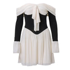 Anime-Inspired Gothic Corset Mini Dress with Dramatic Sleeve Detail