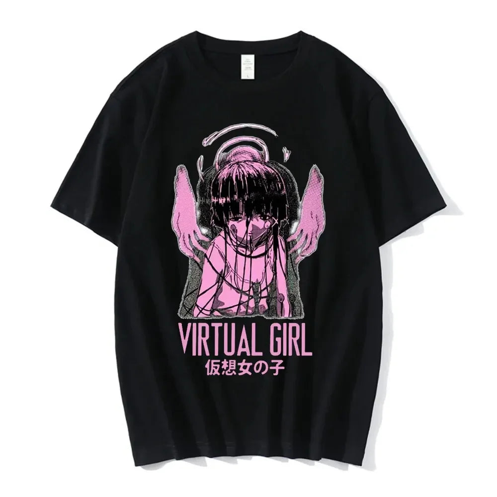 Virtual Anime Goth Oversized Alternative Streetwear Graphic Shirt