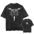 Anime Goth Infernal Symbol Oversized Distressed Streetwear Shirt