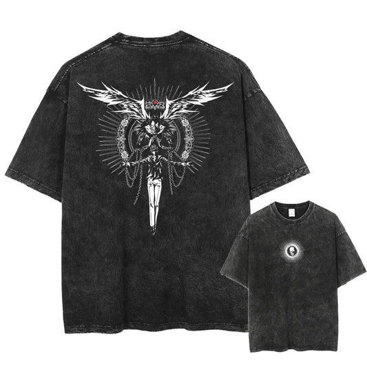 Anime Goth Infernal Symbol Oversized Distressed Streetwear Shirt