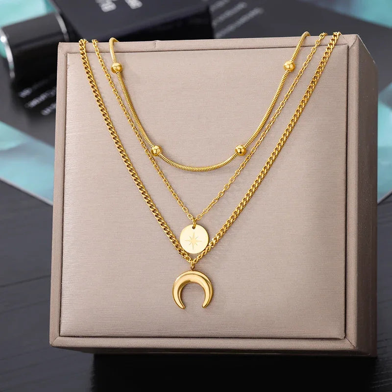 Layered Heart Pendant Necklace for Dark Feminine and Alternative Fashion