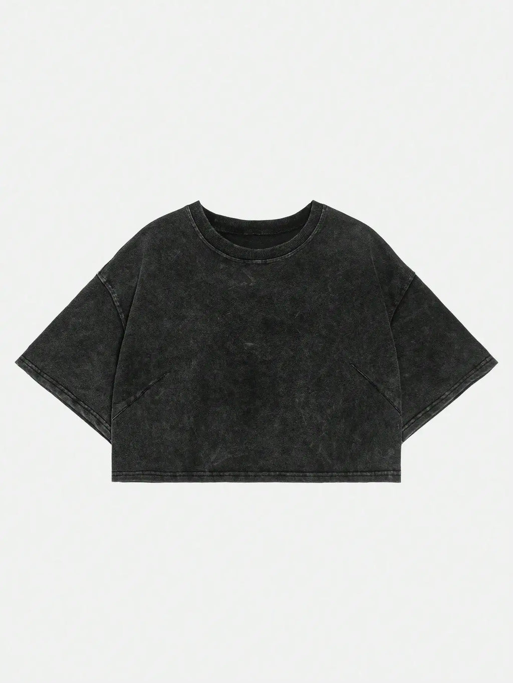 Washed Cotton Crop Tee with Relaxed Fit and Everyday Casual Style