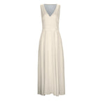 Deep V Neck Sleeveless Maxi Dress with Flowy A-Line Silhouette