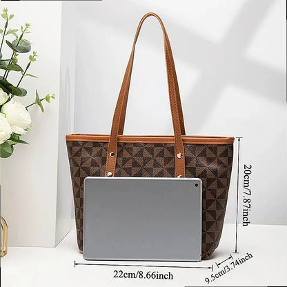 Large Capacity Soft Structured Tote Shoulder Bag with Minimal Design