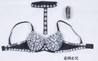 Glamorous Rhinestone-Studded Plunge Bra with Crystal Embellishments
