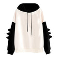 Anime Pastel Streetwear Hoodie with Manga-Inspired Dinosaur Sleeve Accents