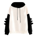 Anime Pastel Streetwear Hoodie with Manga-Inspired Dinosaur Sleeve Accents