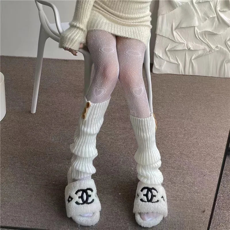 Heart And Floral Mesh Fishnet Pantyhose Delicate Alternative Fashion Tights