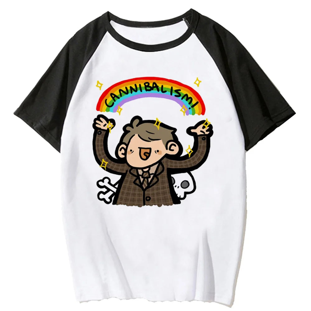 Rainbow Chaos Anime Raglan Oversized Casual Streetwear Cotton T-Shirt