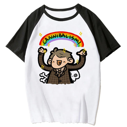 Rainbow Chaos Anime Raglan Oversized Casual Streetwear Cotton T-Shirt