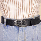 Celestial Moon Buckle Belt for Dark Feminine and Gothic Styling