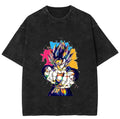 Color Splash Manga Warrior Oversized Vintage Streetwear Graphic T-Shirt