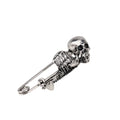 Dark Skull Safety Pin Brooch for Punk Gothic Alternative Fashion