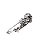 Dark Skull Safety Pin Brooch for Punk Gothic Alternative Fashion