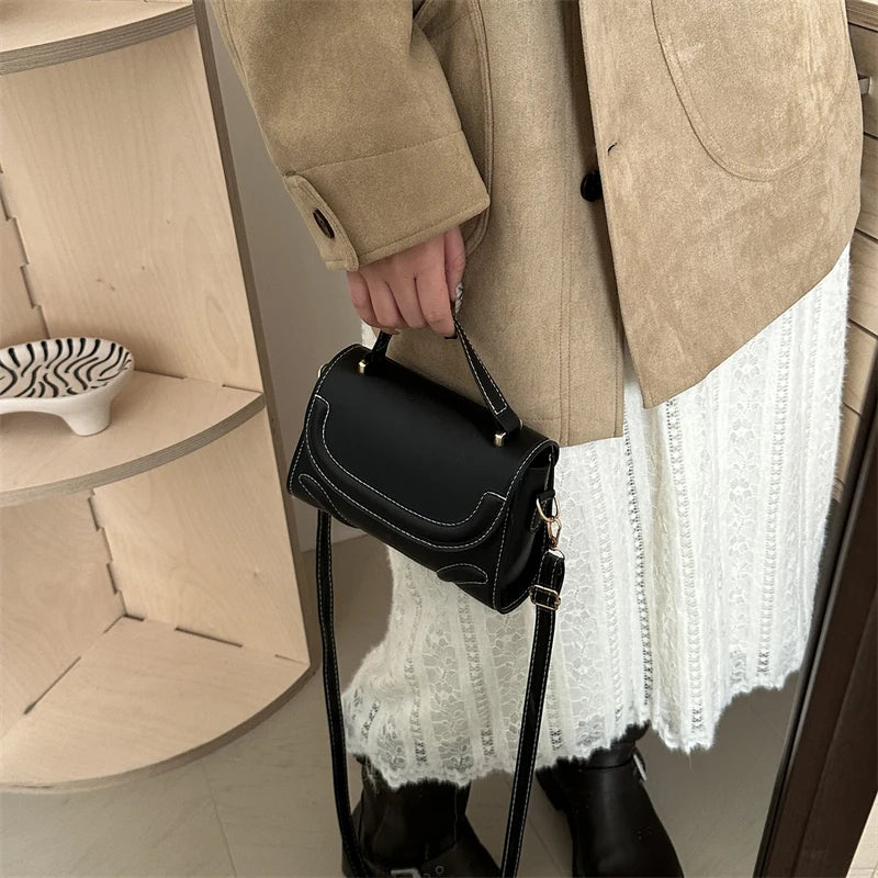 Minimalist Flap Crossbody Satchel Bag with Adjustable Strap Everyday Design