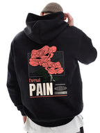 Retro Anime Goth Pain Graphic Oversized Hoodie