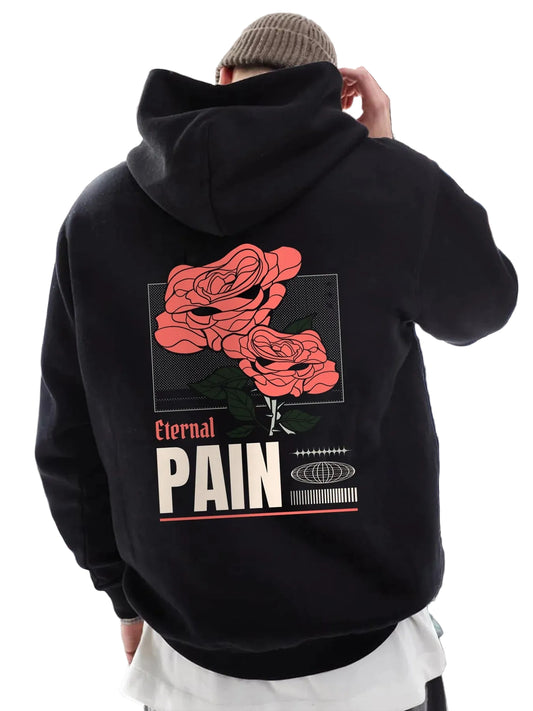 Retro Anime Goth Pain Graphic Oversized Hoodie