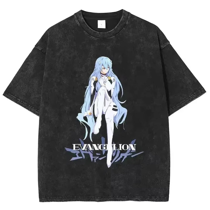Minimalist Anime-Inspired Futuristic Manga Streetwear Oversized Cotton Graphic T-Shirt
