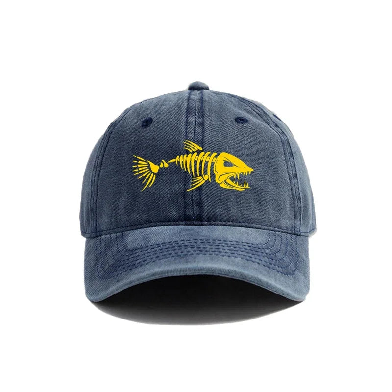 Unisex Vintage Washed Baseball Cap with Graphic Embroidery for Casual Outdoor Streetwear Style