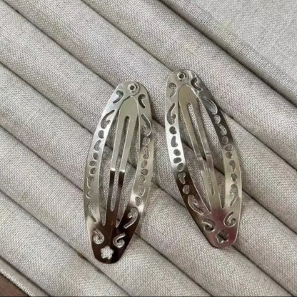 Vintage Oval Hair Clip Y2K Punk Minimalist Statement Side Accessory